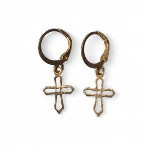 F21 Dainty Cross Huggies